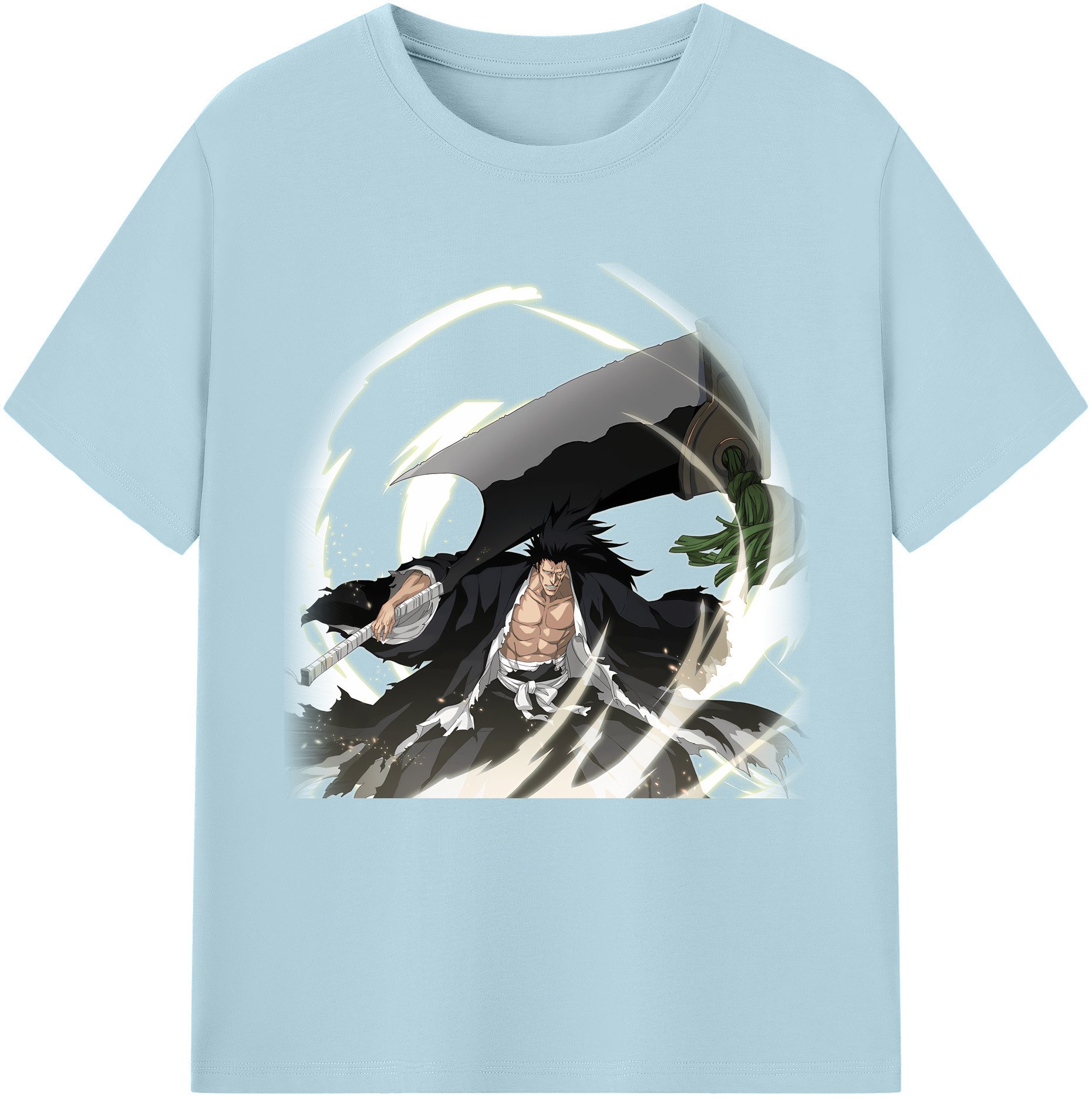 （画像用） ブリーチ ざらき けんぱち BLEACH Zaraki Kenpachi 綿100％半袖Tシャツ（フロントプリント）